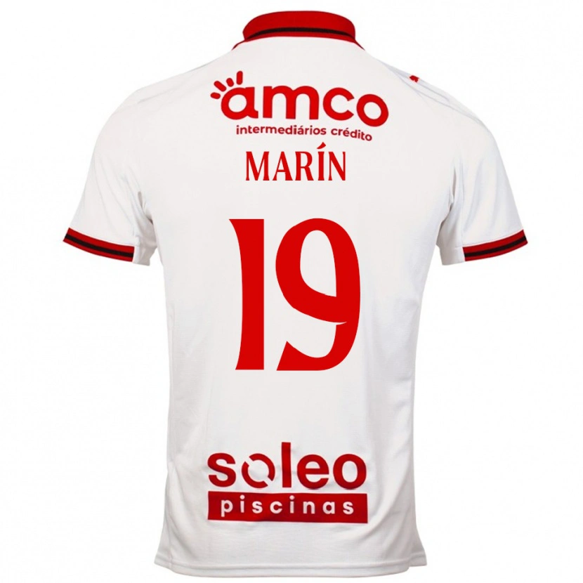 Danxen Kinder Adrián Marín #19 Weiß Rot Auswärtstrikot Trikot 2025/26 T-Shirt