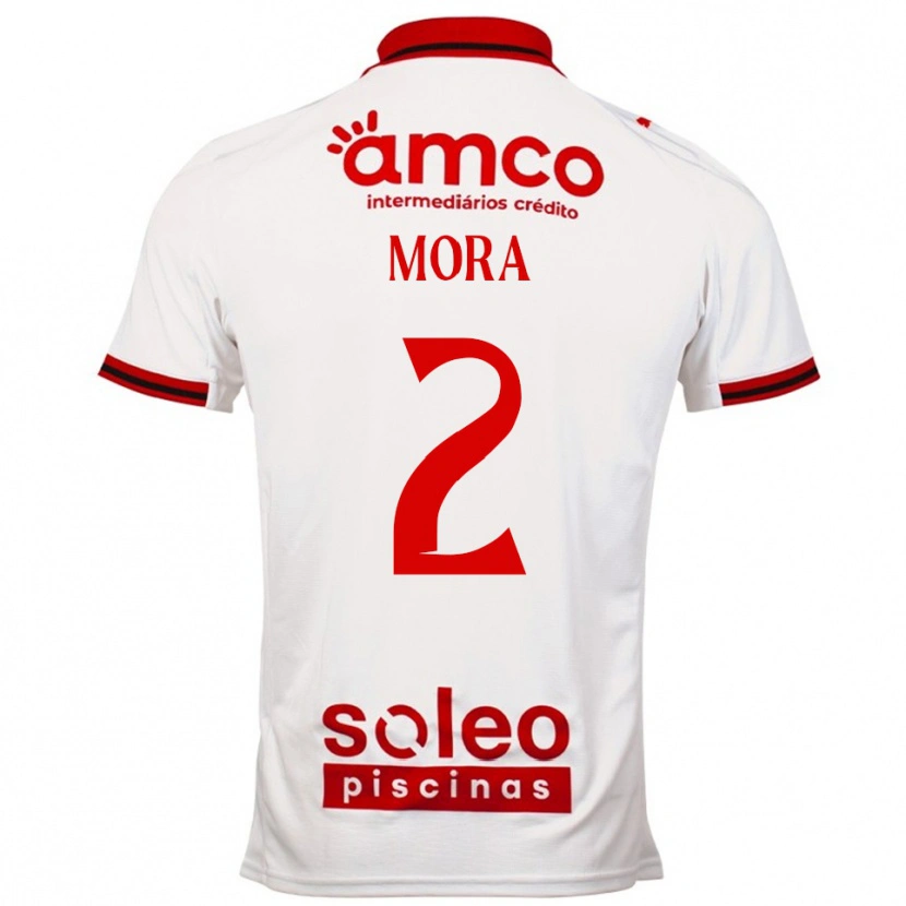 Danxen Kinder Carlos Ziad Mora #2 Weiß Rot Auswärtstrikot Trikot 2025/26 T-Shirt