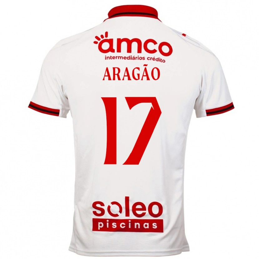Danxen Kinder João Aragão #17 Weiß Rot Auswärtstrikot Trikot 2025/26 T-Shirt