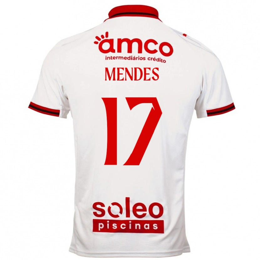 Danxen Kinder Joe Mendes #17 Weiß Rot Auswärtstrikot Trikot 2025/26 T-Shirt