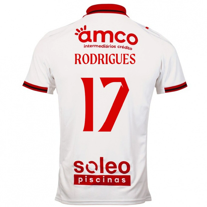 Danxen Kinder Tânia Rodrigues #17 Weiß Rot Auswärtstrikot Trikot 2025/26 T-Shirt
