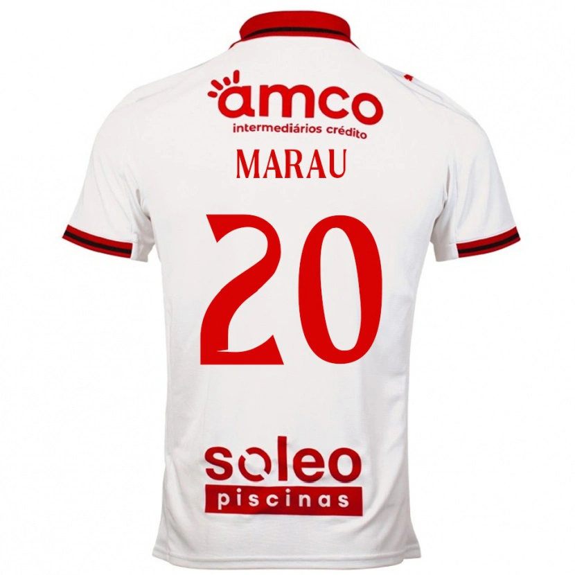 Danxen Kinder Madalena Marau #20 Weiß Rot Auswärtstrikot Trikot 2025/26 T-Shirt