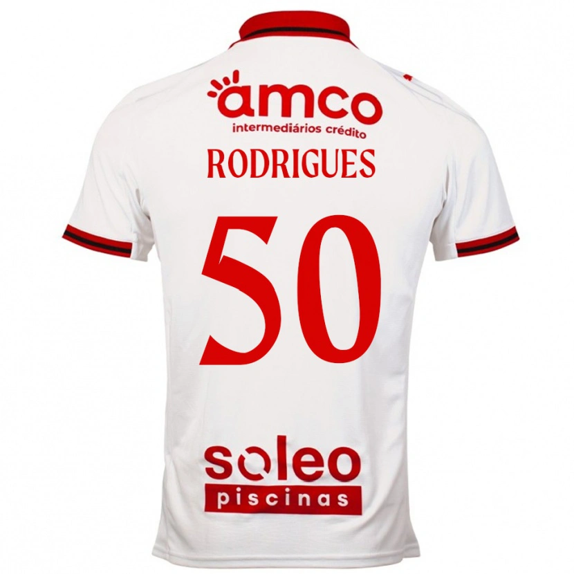 Danxen Kinder Diego Rodrigues #50 Weiß Rot Auswärtstrikot Trikot 2025/26 T-Shirt