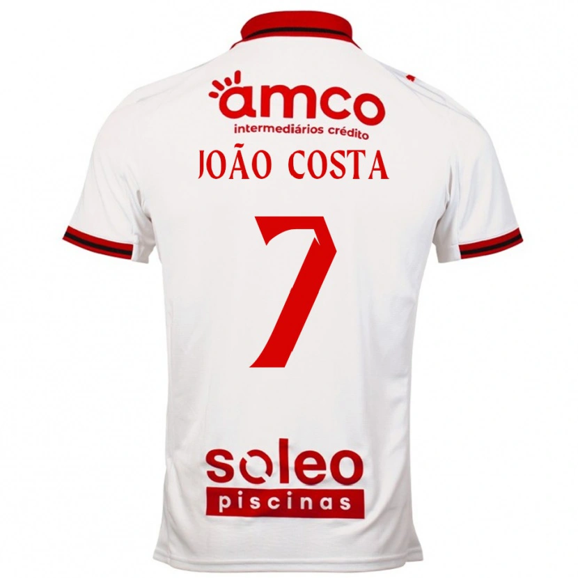 Danxen Kinder João Costa #7 Weiß Rot Auswärtstrikot Trikot 2025/26 T-Shirt