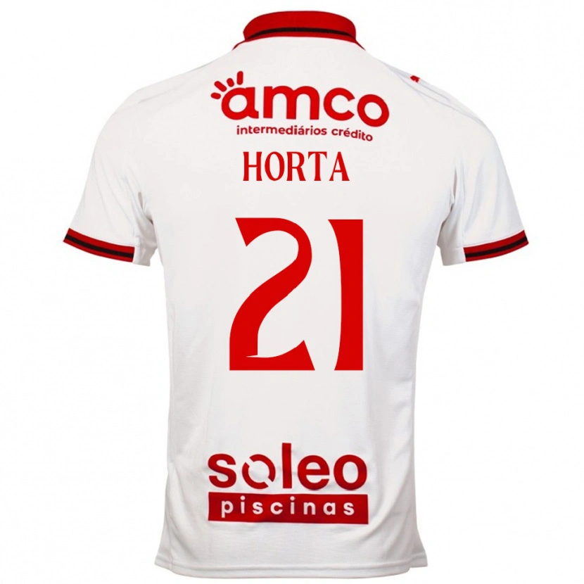 Danxen Kinder Ricardo Horta #21 Weiß Rot Auswärtstrikot Trikot 2025/26 T-Shirt