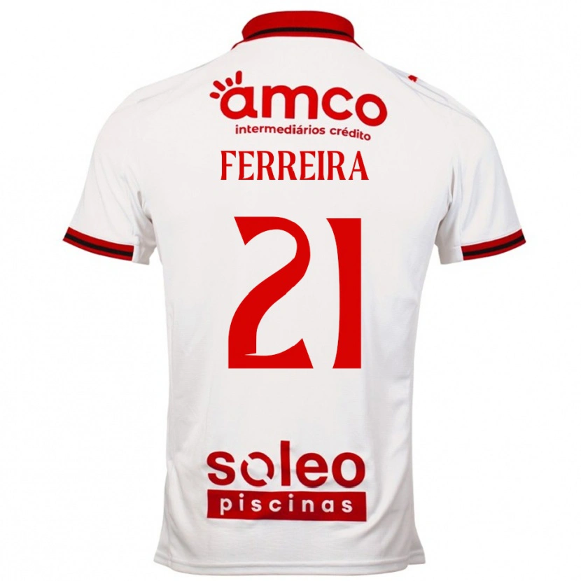 Danxen Kinder Ana Carolina Ferreira #21 Weiß Rot Auswärtstrikot Trikot 2025/26 T-Shirt