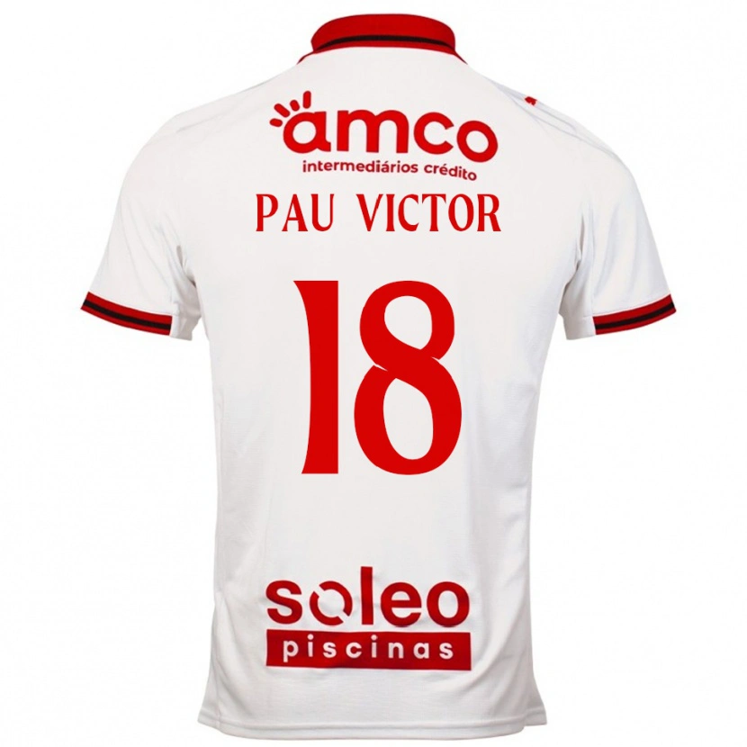 Danxen Kinder Pau Víctor #18 Weiß Rot Auswärtstrikot Trikot 2025/26 T-Shirt