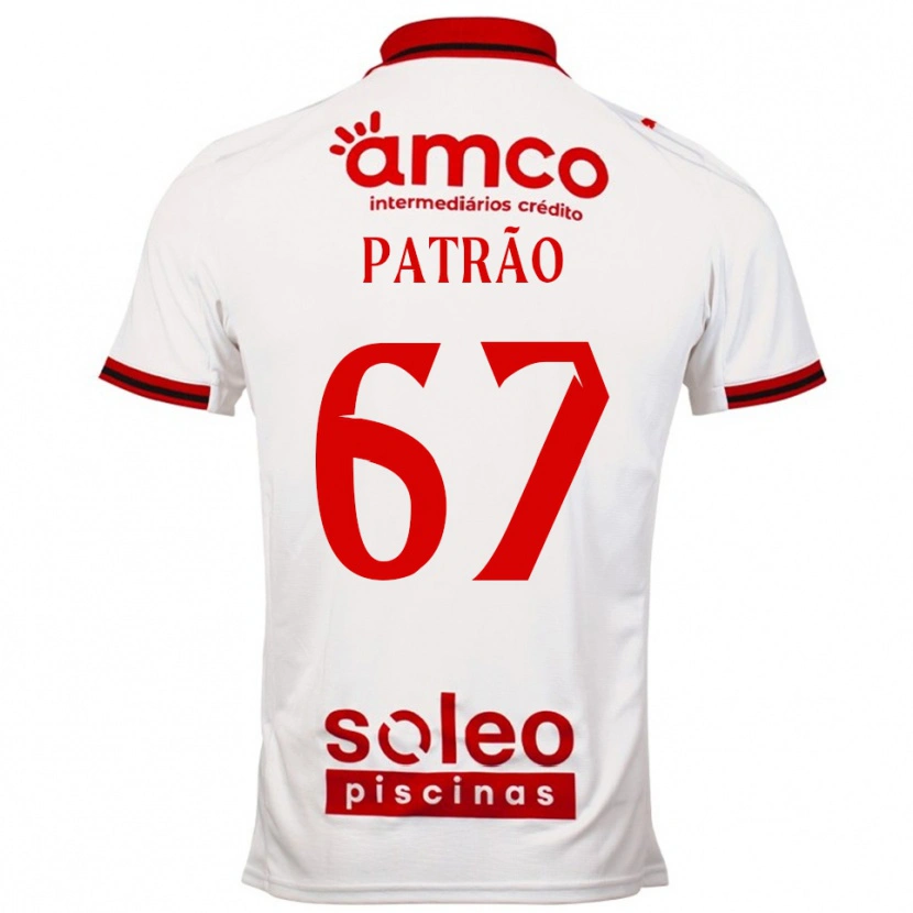Danxen Kinder Afonso Patrão #67 Weiß Rot Auswärtstrikot Trikot 2025/26 T-Shirt