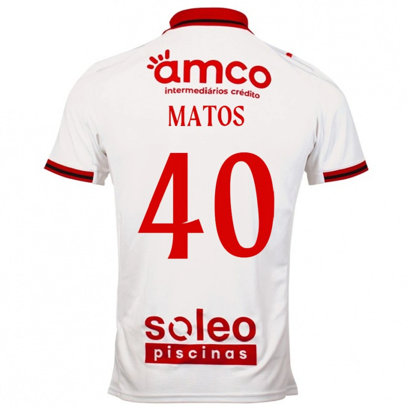 Danxen Kinder João Matos #40 Weiß Rot Auswärtstrikot Trikot 2025/26 T-Shirt