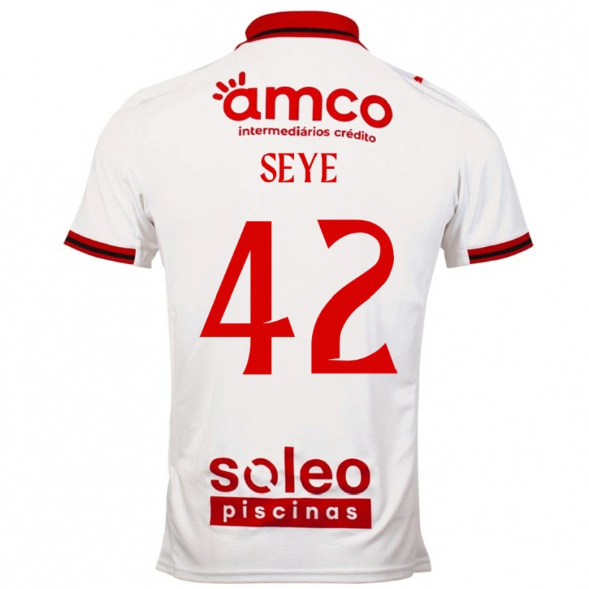 Danxen Kinder Modou Seye #42 Weiß Rot Auswärtstrikot Trikot 2025/26 T-Shirt