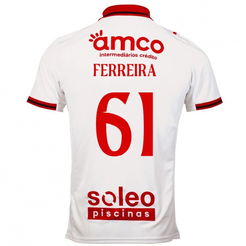 Danxen Kinder Tiago Ferreira #61 Weiß Rot Auswärtstrikot Trikot 2025/26 T-Shirt