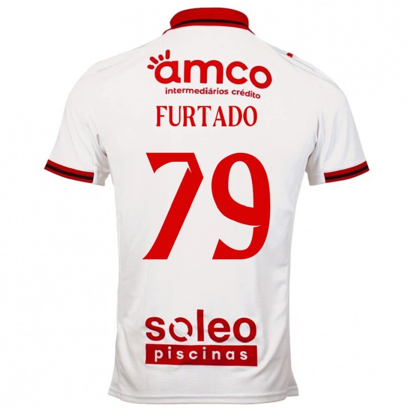 Danxen Kinder Rúben Furtado #79 Weiß Rot Auswärtstrikot Trikot 2025/26 T-Shirt