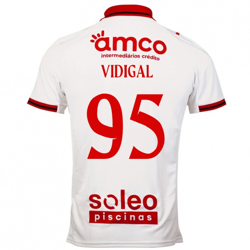 Danxen Kinder Sandro Vidigal #95 Weiß Rot Auswärtstrikot Trikot 2025/26 T-Shirt
