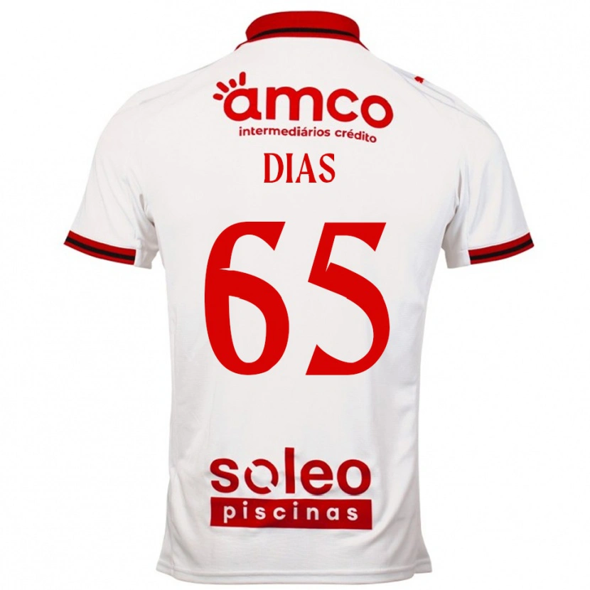 Danxen Kinder Leandro Dias #65 Weiß Rot Auswärtstrikot Trikot 2025/26 T-Shirt