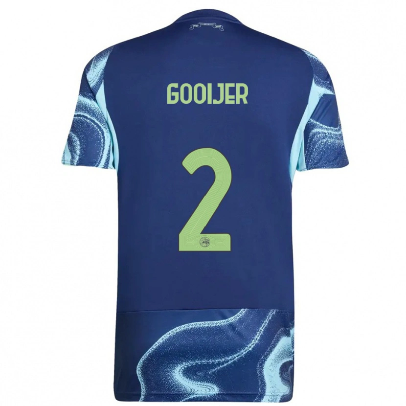 Danxen Kinder Tristan Gooijer #2 Marine Himmelblau Auswärtstrikot Trikot 2025/26 T-Shirt