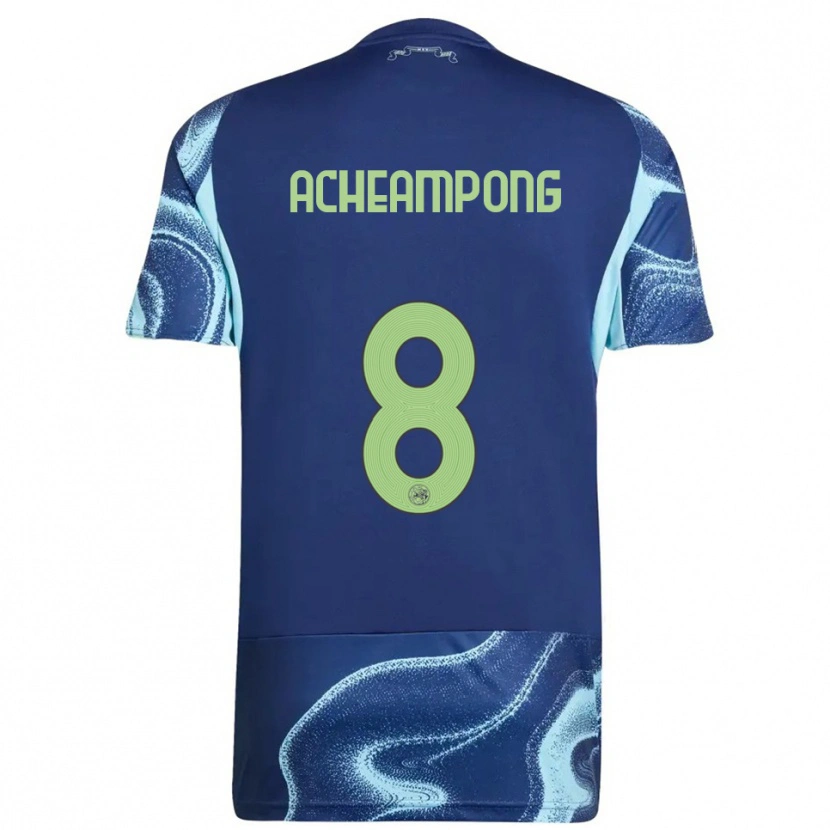 Danxen Kinder Levi Acheampong #8 Marine Himmelblau Auswärtstrikot Trikot 2025/26 T-Shirt