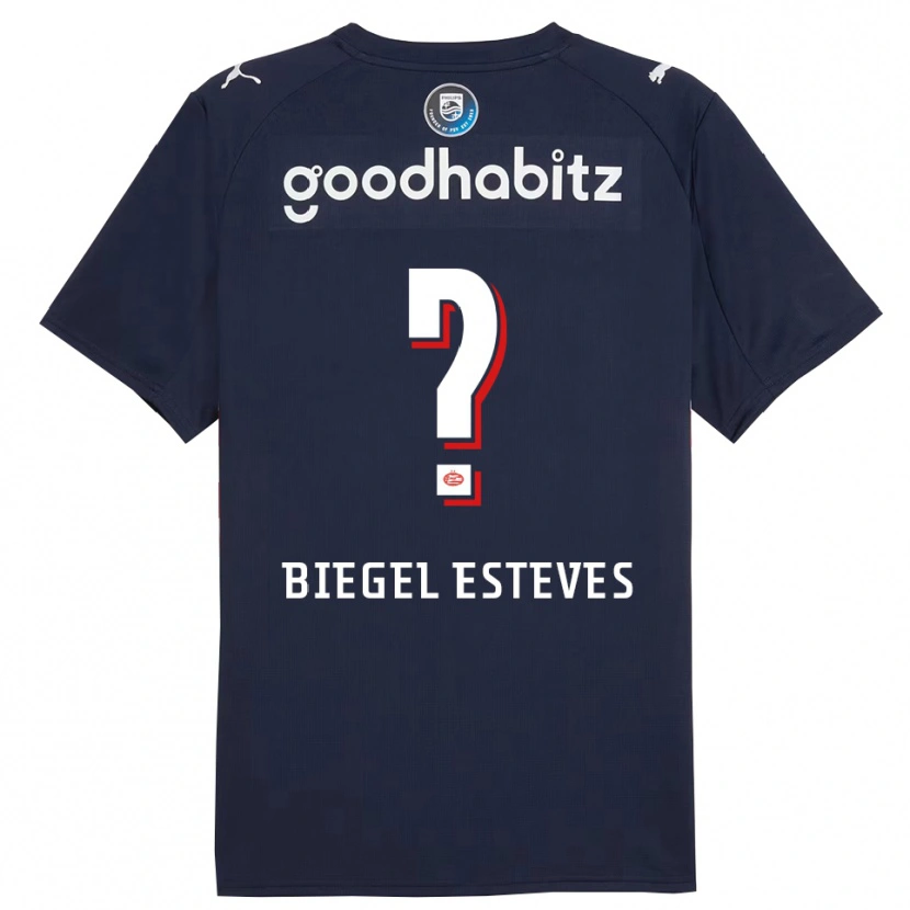 Danxen Kinder Moon Biegel Esteves #0 Marine Weiß Auswärtstrikot Trikot 2025/26 T-Shirt