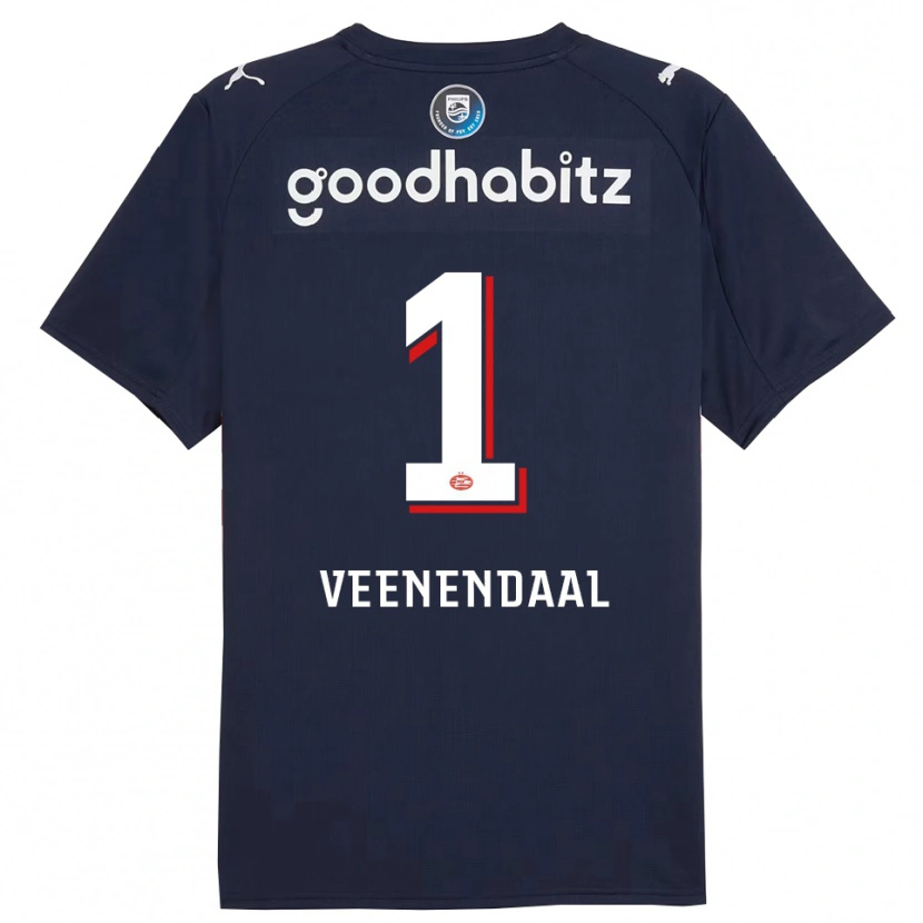 Danxen Kinder Sari Van Veenendaal #1 Marine Weiß Auswärtstrikot Trikot 2025/26 T-Shirt