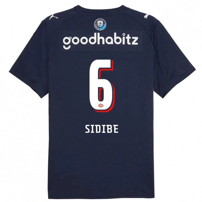 Danxen Kinder Souleymane Sidibé #6 Marine Weiß Auswärtstrikot Trikot 2025/26 T-Shirt