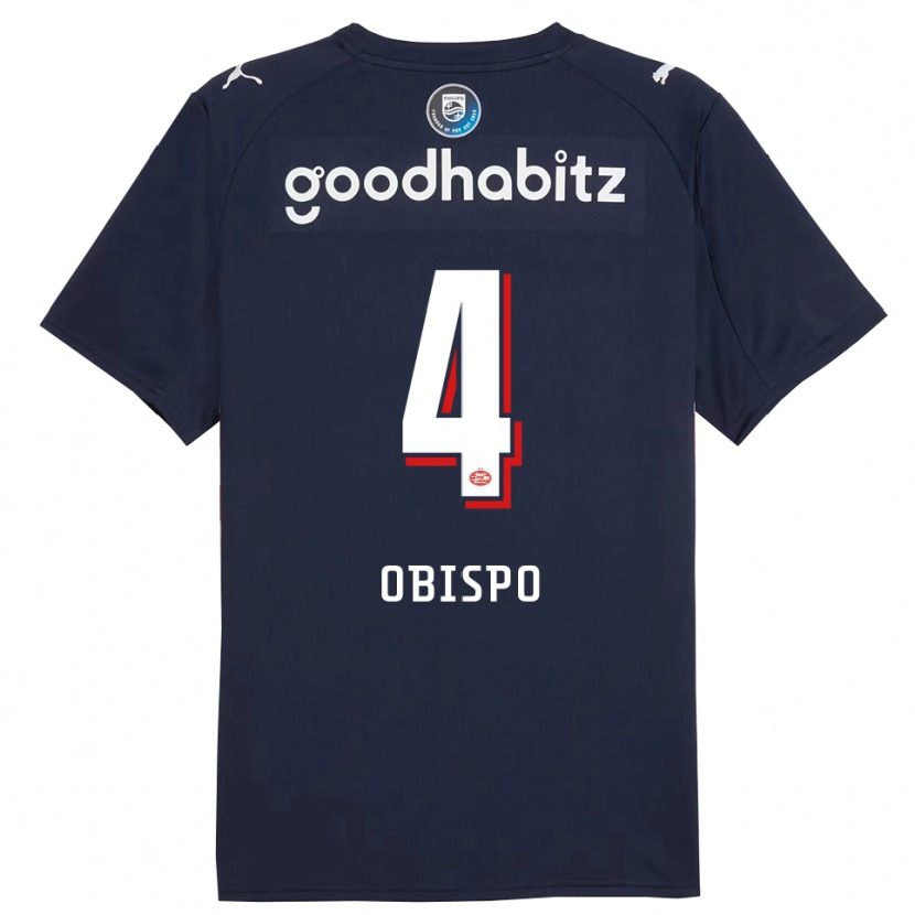 Danxen Kinder Armando Obispo #4 Marine Weiß Auswärtstrikot Trikot 2025/26 T-Shirt
