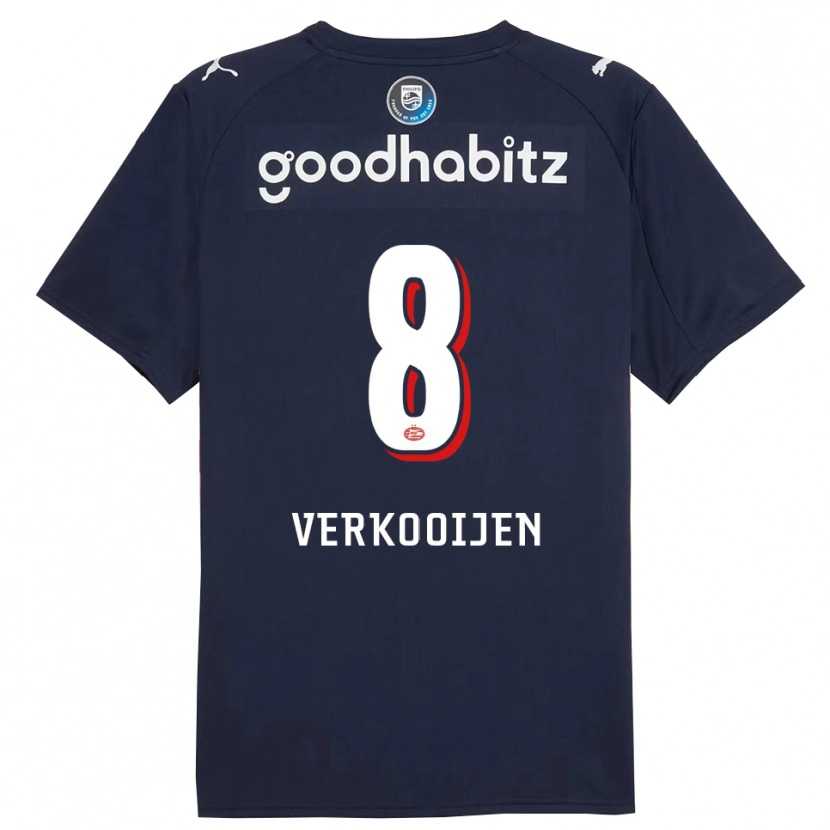 Danxen Kinder Nicolas Verkooijen #8 Marine Weiß Auswärtstrikot Trikot 2025/26 T-Shirt