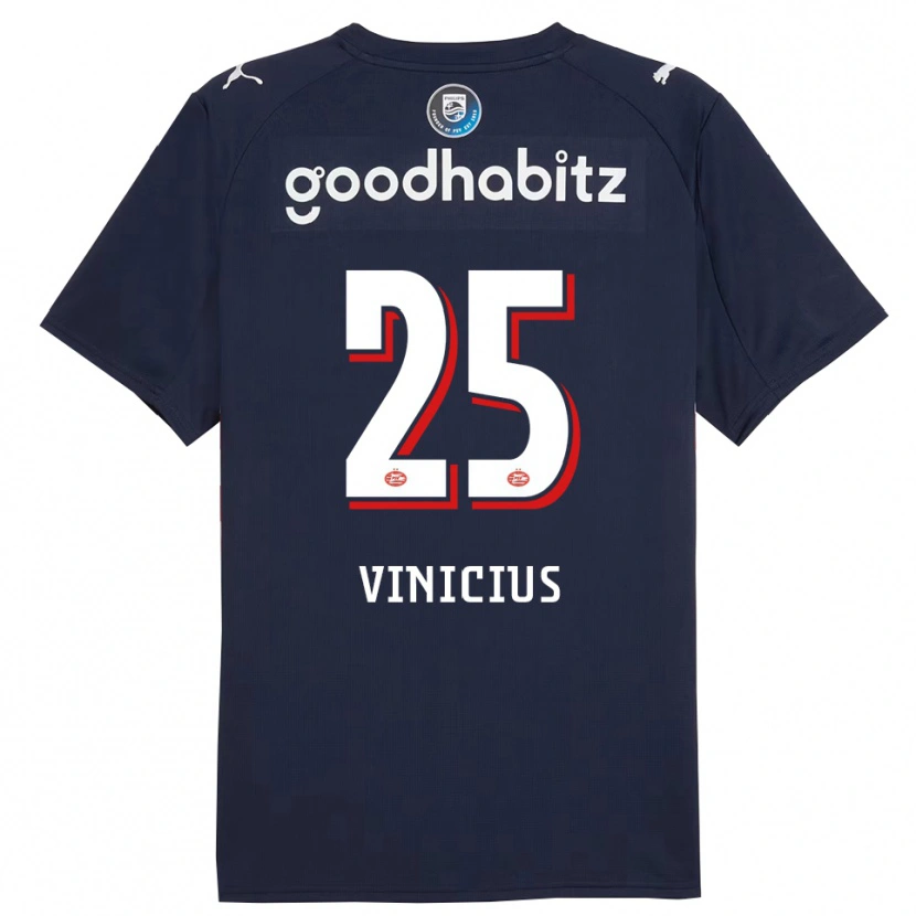 Danxen Kinder Carlos Vinicius #25 Marine Weiß Auswärtstrikot Trikot 2025/26 T-Shirt