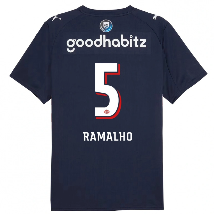 Danxen Kinder Andre Ramalho #5 Marine Weiß Auswärtstrikot Trikot 2025/26 T-Shirt