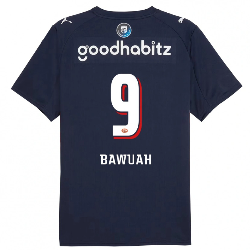 Danxen Kinder Jordy Bawuah #9 Marine Weiß Auswärtstrikot Trikot 2025/26 T-Shirt