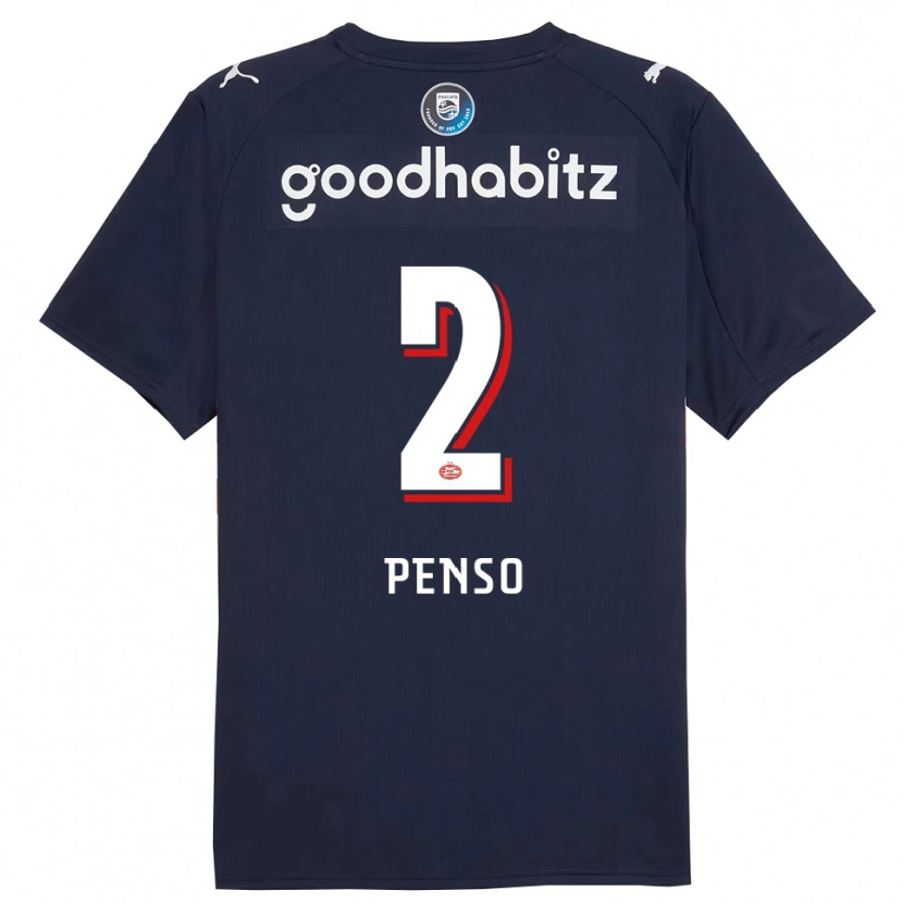 Danxen Kinder Kyano Penso #2 Marine Weiß Auswärtstrikot Trikot 2025/26 T-Shirt