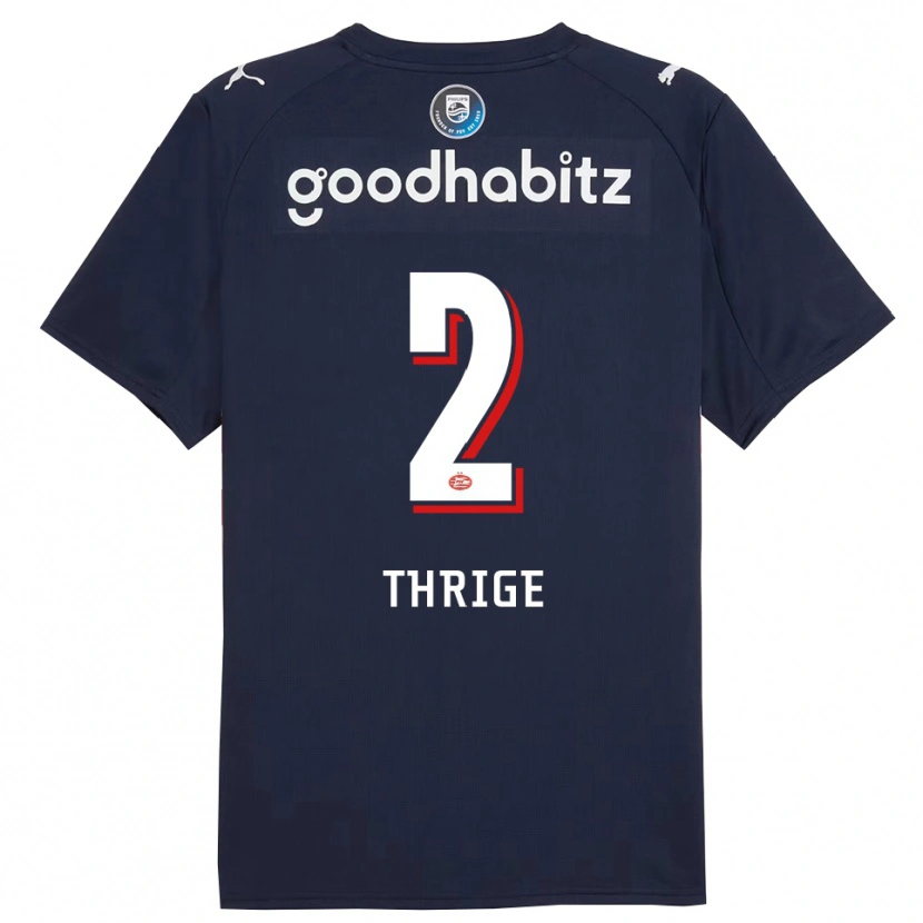 Danxen Kinder Sara Thrige #2 Marine Weiß Auswärtstrikot Trikot 2025/26 T-Shirt