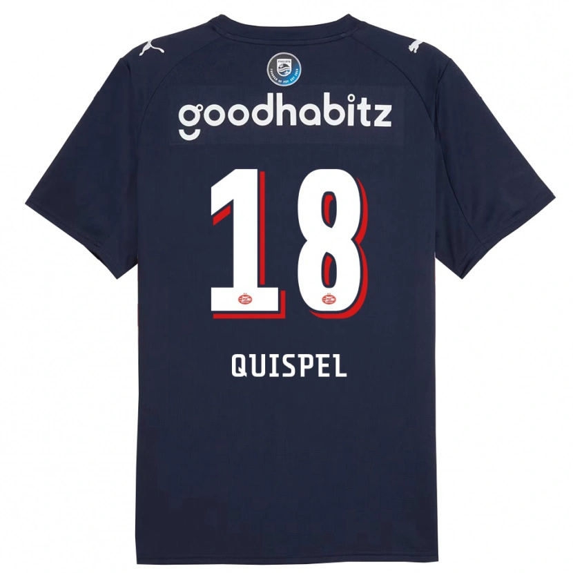 Danxen Kinder Peter Quispel #18 Marine Weiß Auswärtstrikot Trikot 2025/26 T-Shirt