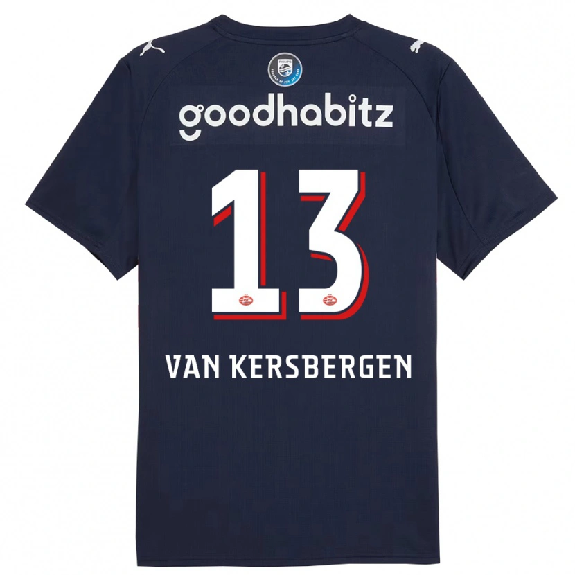 Danxen Kinder Sander Van Kersbergen #13 Marine Weiß Auswärtstrikot Trikot 2025/26 T-Shirt