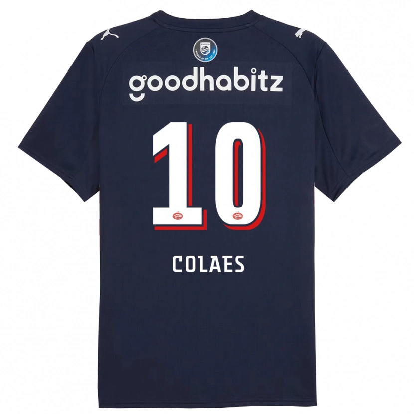 Danxen Kinder Jonas Colaes #10 Marine Weiß Auswärtstrikot Trikot 2025/26 T-Shirt
