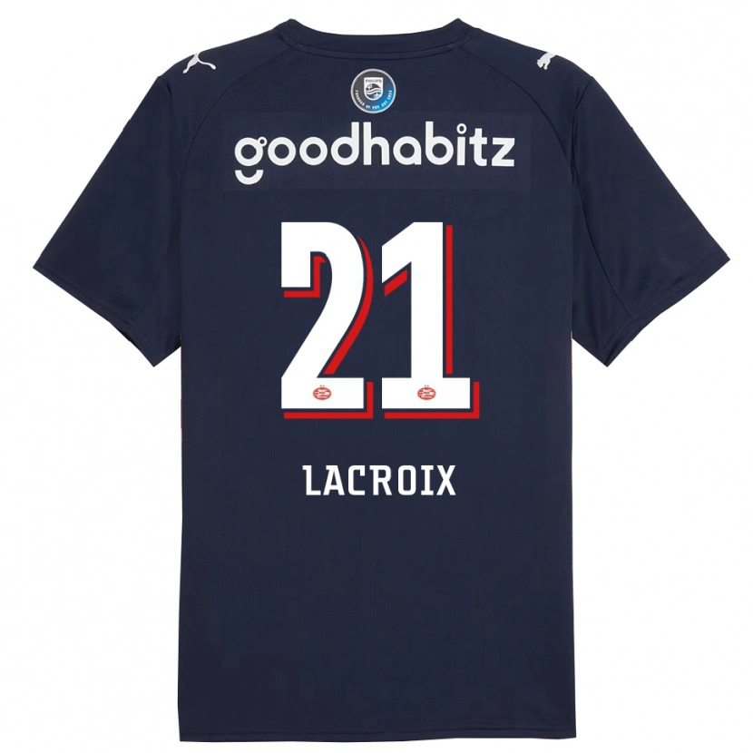 Danxen Kinder Robine Lacroix #21 Marine Weiß Auswärtstrikot Trikot 2025/26 T-Shirt