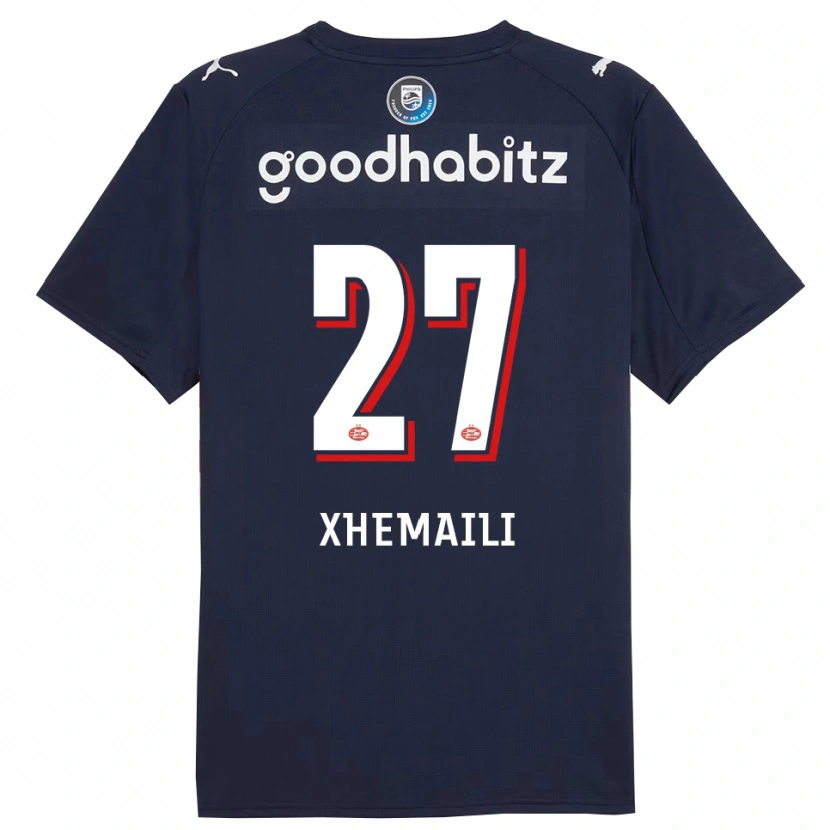 Danxen Kinder Riola Xhemaili #27 Marine Weiß Auswärtstrikot Trikot 2025/26 T-Shirt