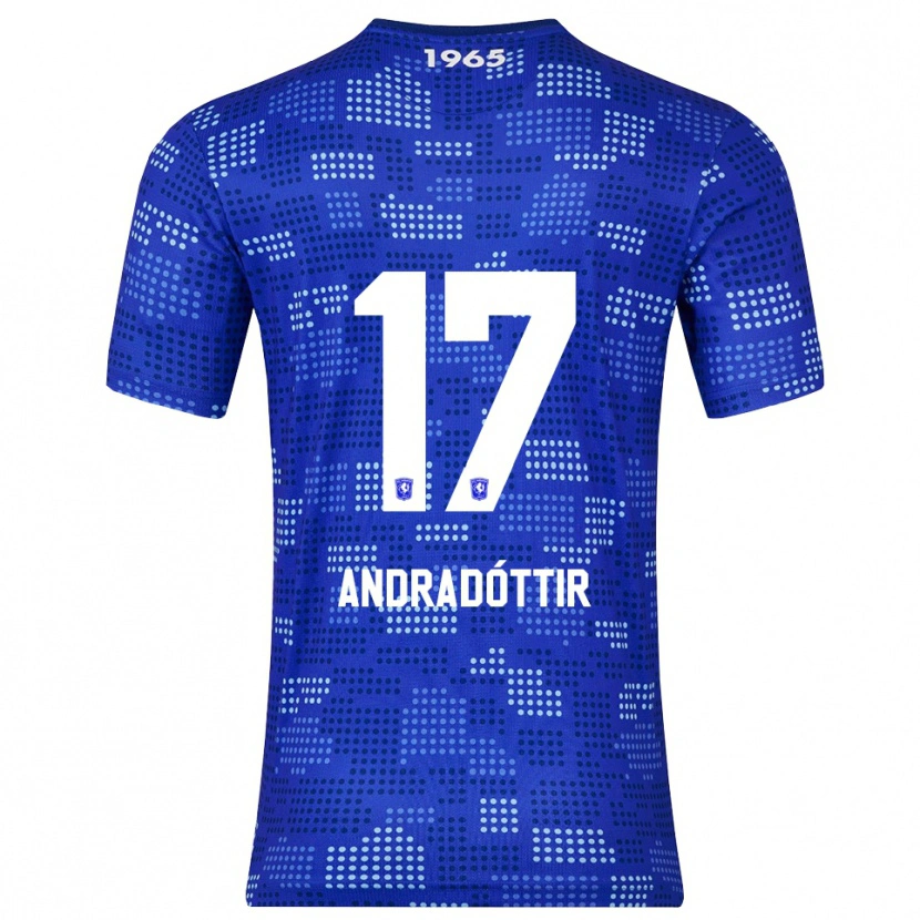 Danxen Kinder Amanda Andradóttir #17 Blau Himmelblau Auswärtstrikot Trikot 2025/26 T-Shirt