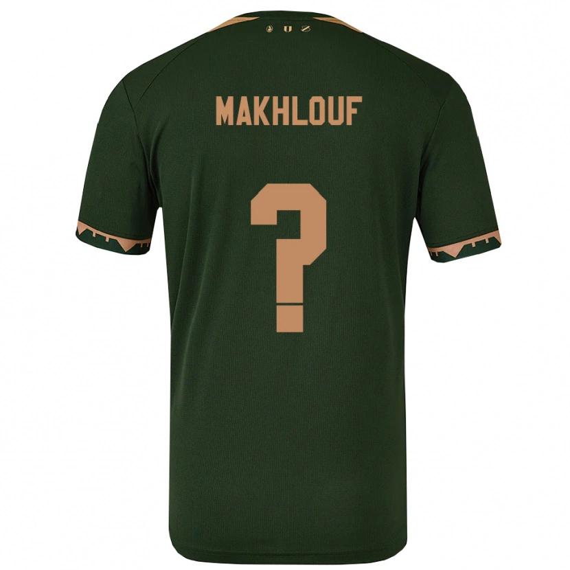Danxen Kinder Yassir Makhlouf #0 Grün Gold Auswärtstrikot Trikot 2025/26 T-Shirt