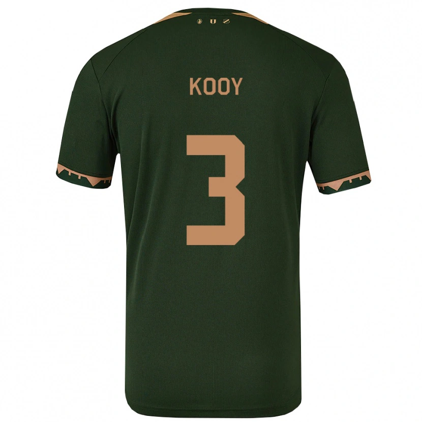Danxen Kinder Wessel Kooy #3 Grün Gold Auswärtstrikot Trikot 2025/26 T-Shirt