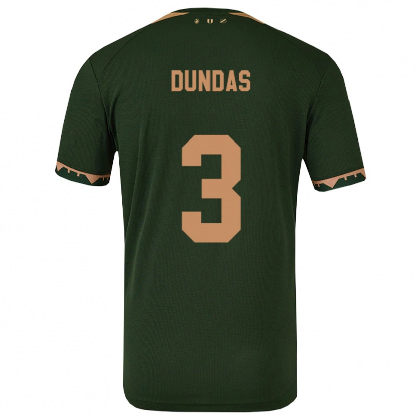 Danxen Kinder Noa Dundas #3 Grün Gold Auswärtstrikot Trikot 2025/26 T-Shirt
