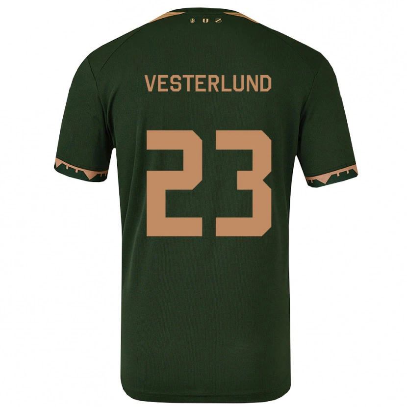 Danxen Kinder Niklas Vesterlund #23 Grün Gold Auswärtstrikot Trikot 2025/26 T-Shirt