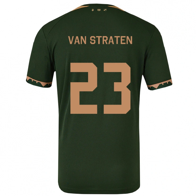 Danxen Kinder Dieke Van Straten #23 Grün Gold Auswärtstrikot Trikot 2025/26 T-Shirt