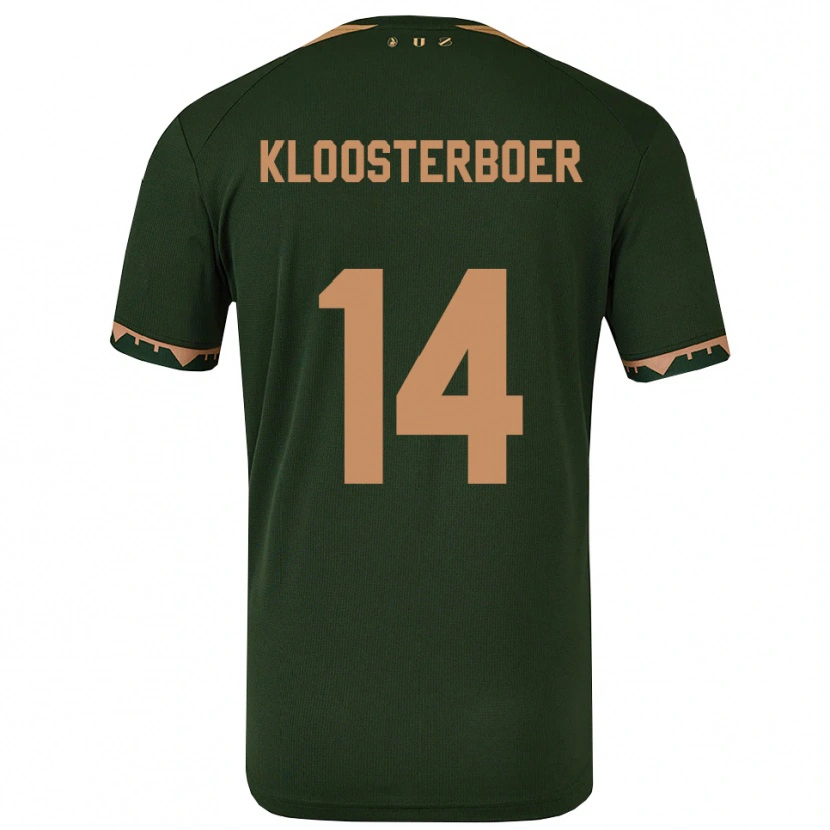 Danxen Kinder Per Kloosterboer #14 Grün Gold Auswärtstrikot Trikot 2025/26 T-Shirt