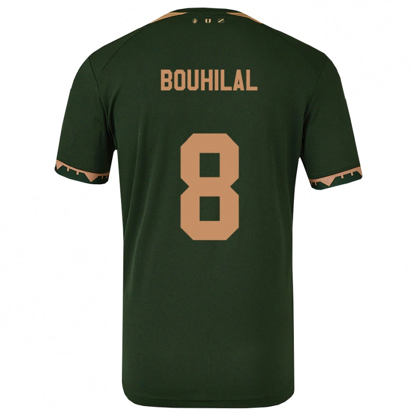 Danxen Kinder Mohammed Bouhilal #8 Grün Gold Auswärtstrikot Trikot 2025/26 T-Shirt