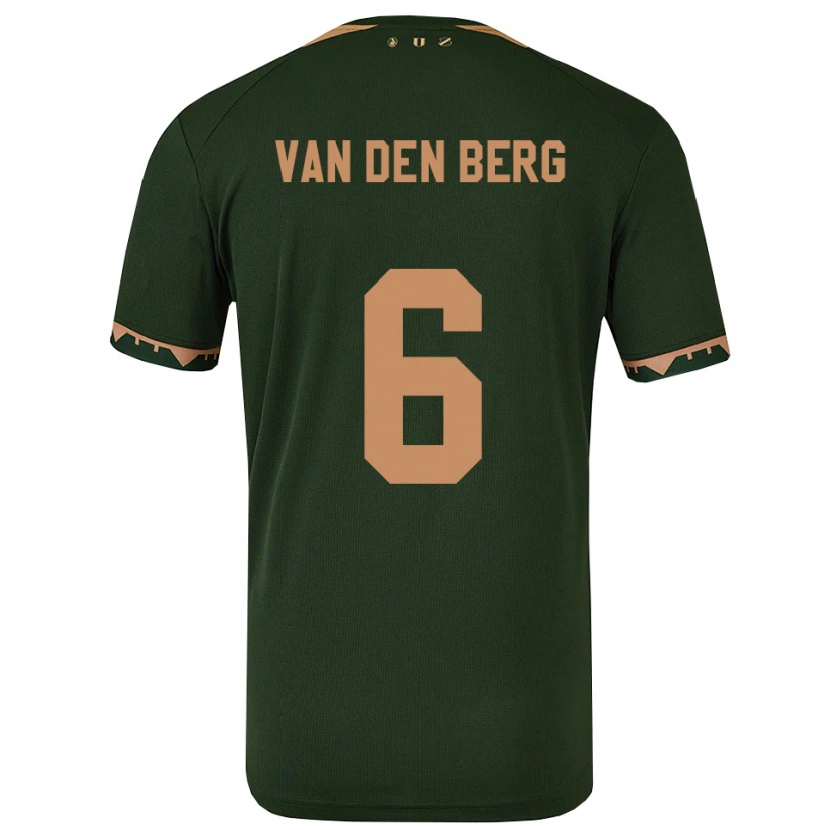 Danxen Kinder Davy Van Den Berg #6 Grün Gold Auswärtstrikot Trikot 2025/26 T-Shirt