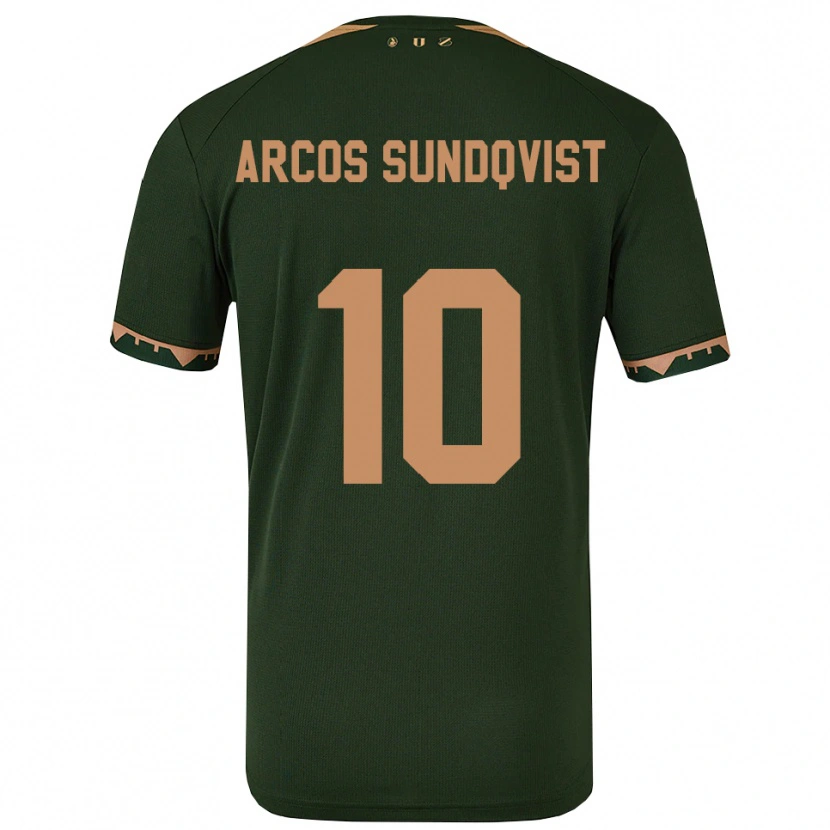Danxen Kinder Gustav Arcos Sundqvist #10 Grün Gold Auswärtstrikot Trikot 2025/26 T-Shirt