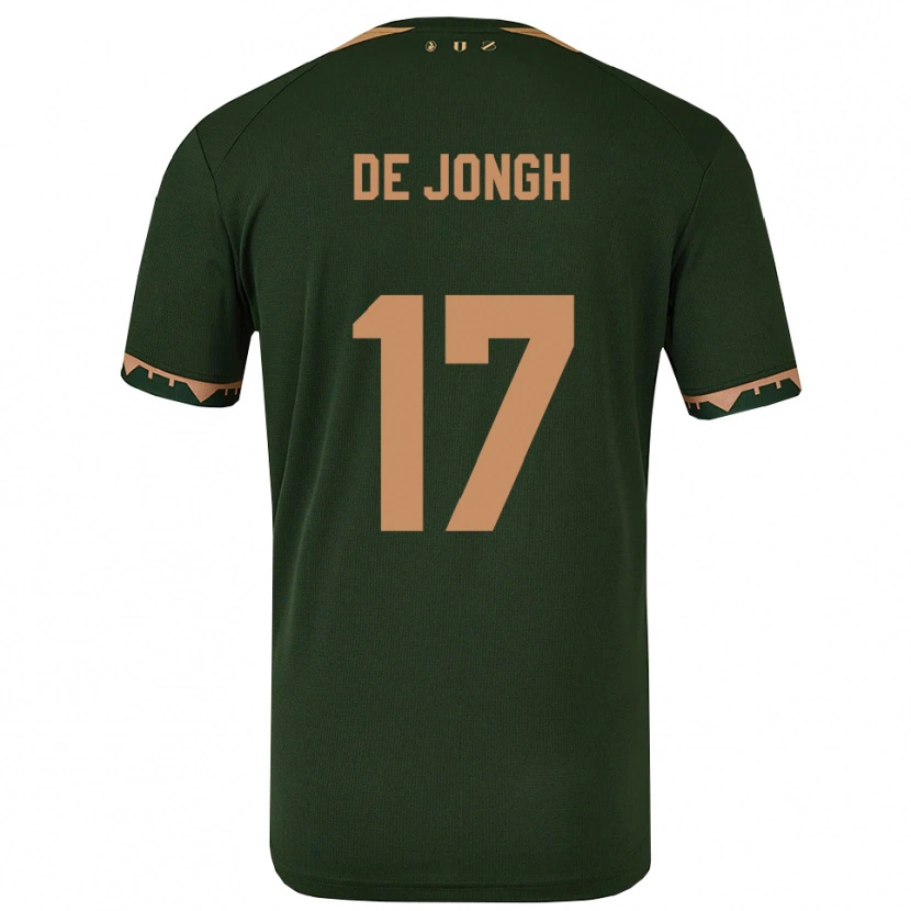 Danxen Kinder Bryan De Jongh #17 Grün Gold Auswärtstrikot Trikot 2025/26 T-Shirt