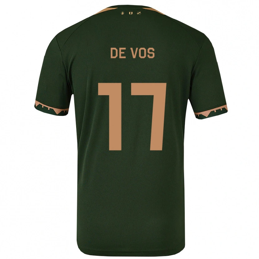 Danxen Kinder Nick De Vos #17 Grün Gold Auswärtstrikot Trikot 2025/26 T-Shirt