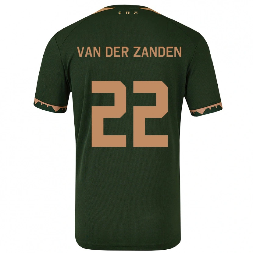 Danxen Kinder Ilse Van Der Zanden #22 Grün Gold Auswärtstrikot Trikot 2025/26 T-Shirt