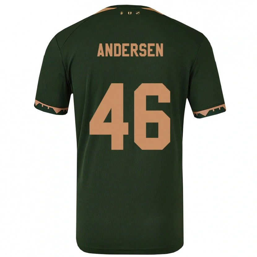 Danxen Kinder Silas Andersen #46 Grün Gold Auswärtstrikot Trikot 2025/26 T-Shirt