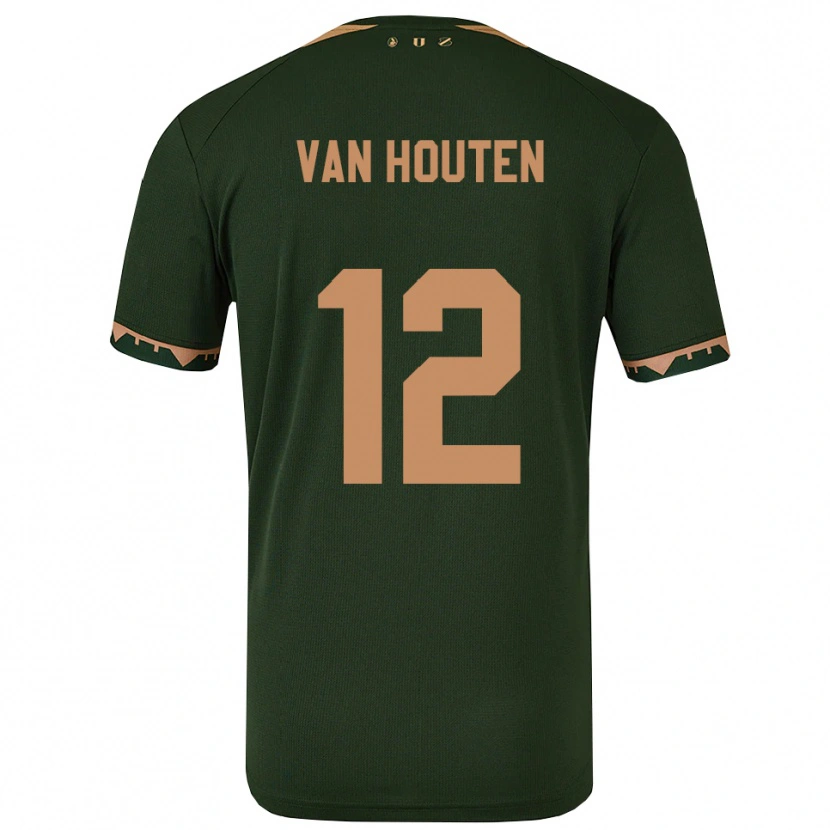 Danxen Kinder Dylan Van Houten #12 Grün Gold Auswärtstrikot Trikot 2025/26 T-Shirt